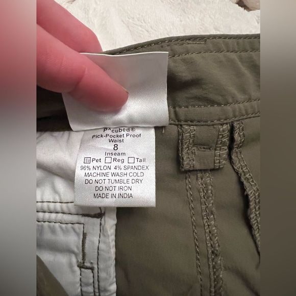 SET of 2 Pairs of Clothing Arts Pocket Proof Travel Pants in Green/khaki sz 8 - Picture 16 of 16